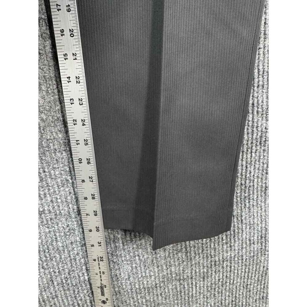 Perry Ellis Dress Pants Mens 33x30 Carbon Gray Pinstripe Polyester Slacks NWT - Picture 6 of 10